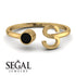 Personalized Open Black Diamond Ring - Finley No. 7 image 4