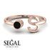 Personalized Open Black Diamond Ring - Finley No. 8 image 4