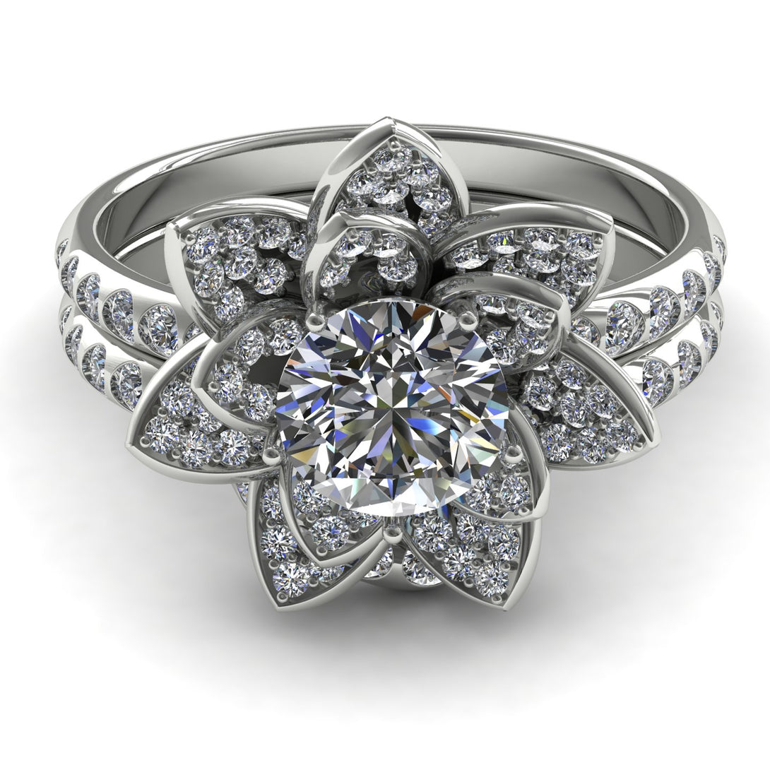 Lotus Diamond Flower Bridal Set - Princess Lotus no. 3