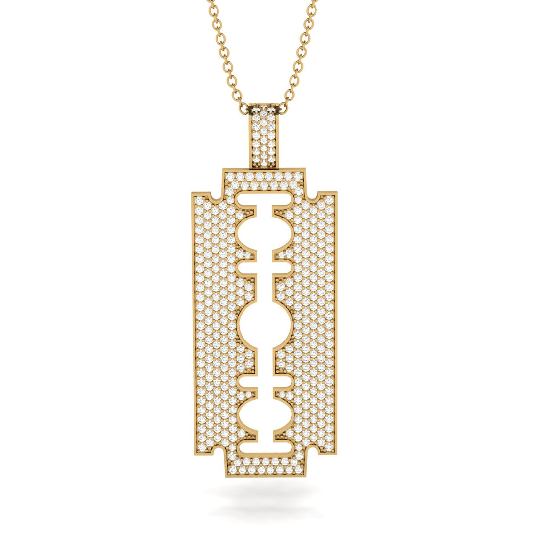 Razor Blade Men Diamond Pendant - Eric No. 1