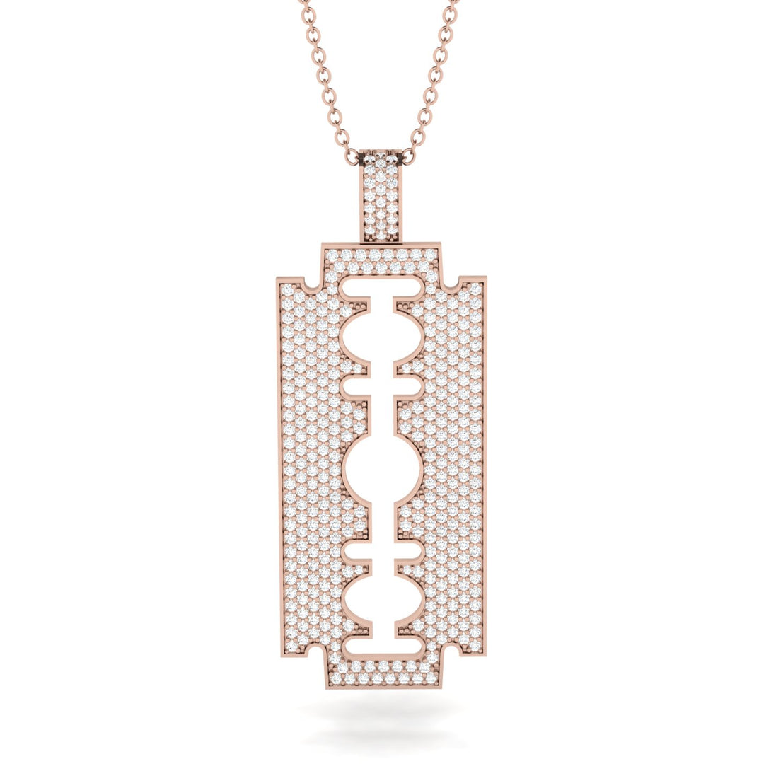 Razor Blade Men Diamond Pendant - Eric No. 2