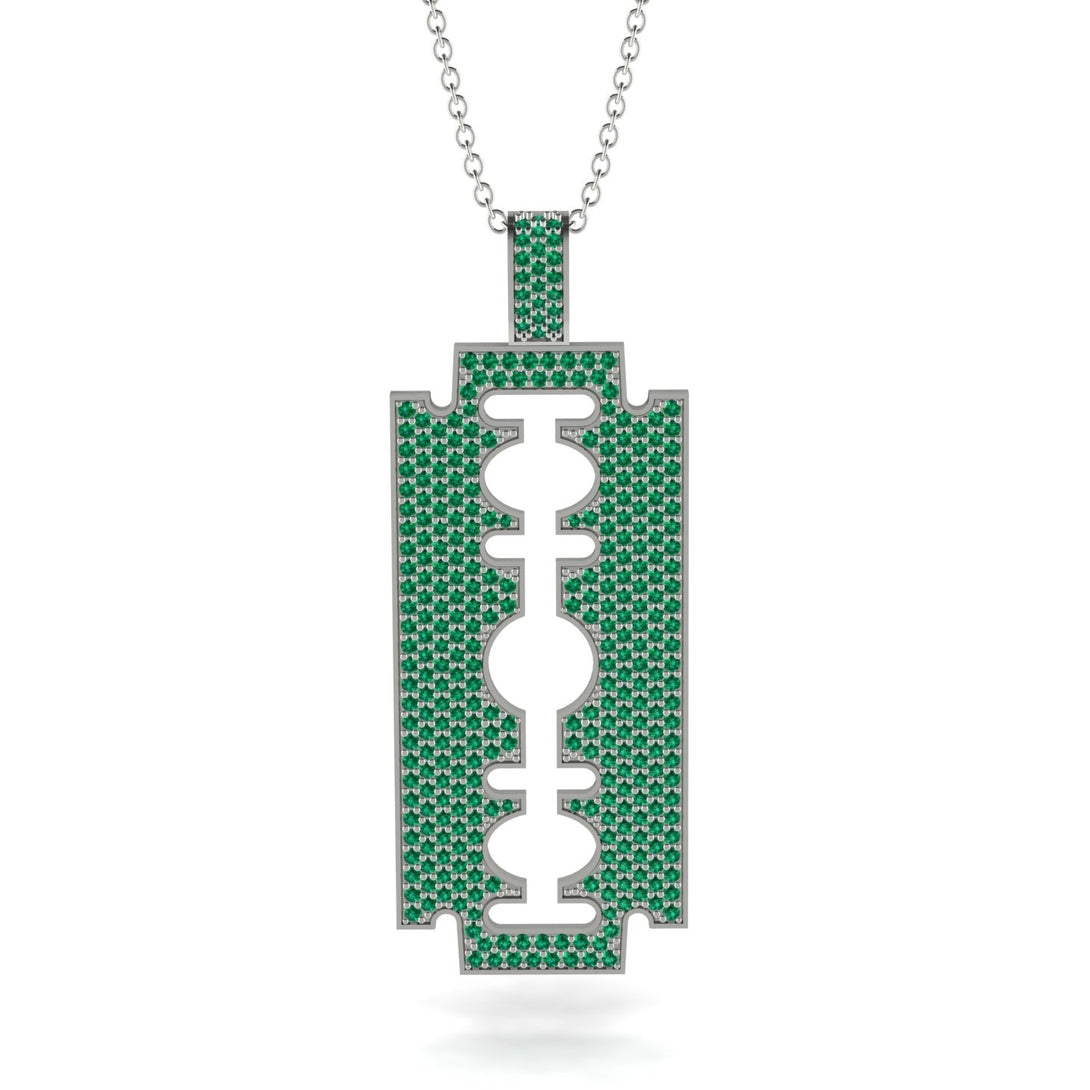 Razor Blade Men Emerald Pendant - Eric No. 6
