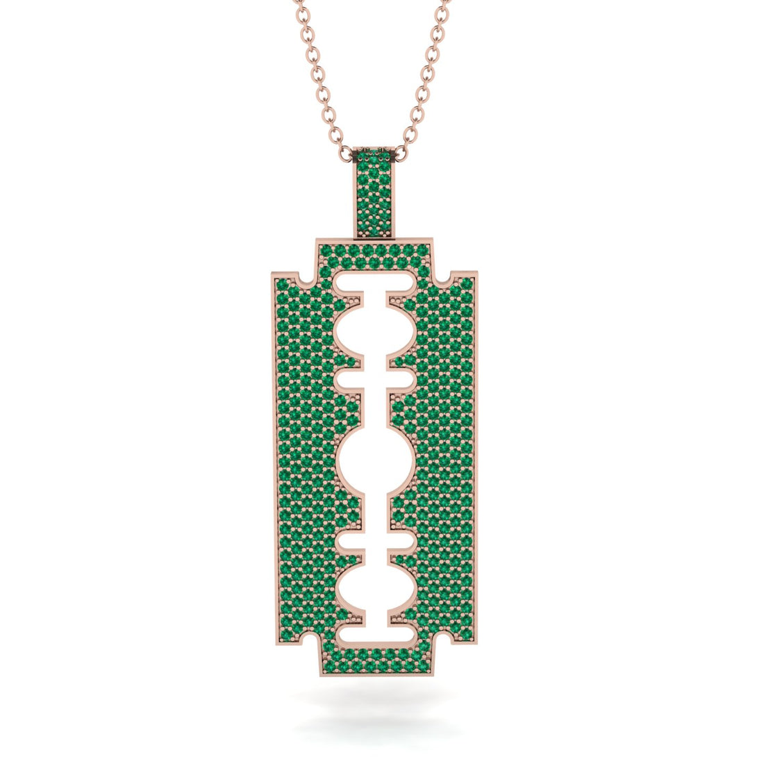 Razor Blade Men Emerald Pendant - Eric No. 5