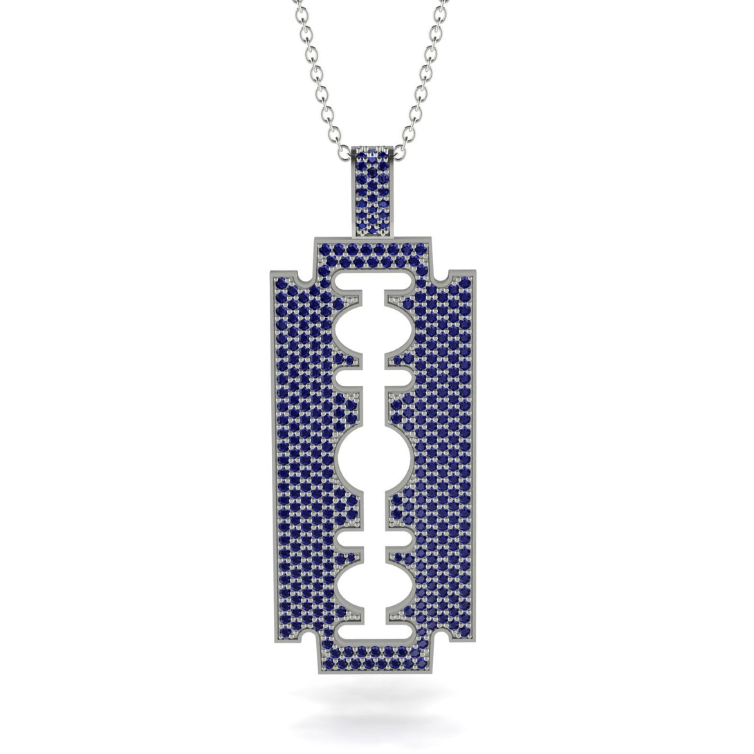 Razor Blade Men Sapphire Pendant - Eric No. 15