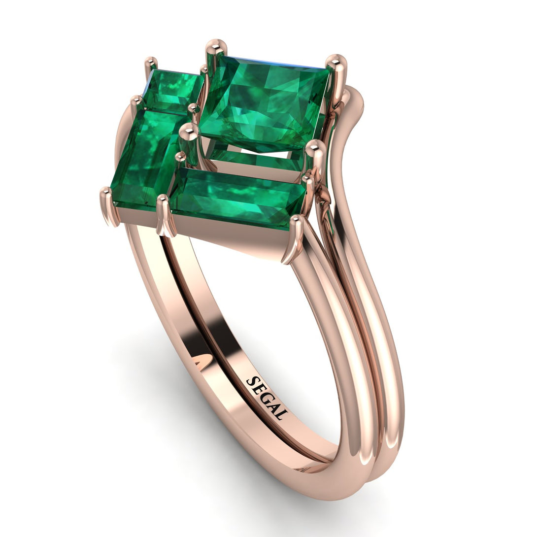 Stacking Princess Emerald Ring - Elise No. 20