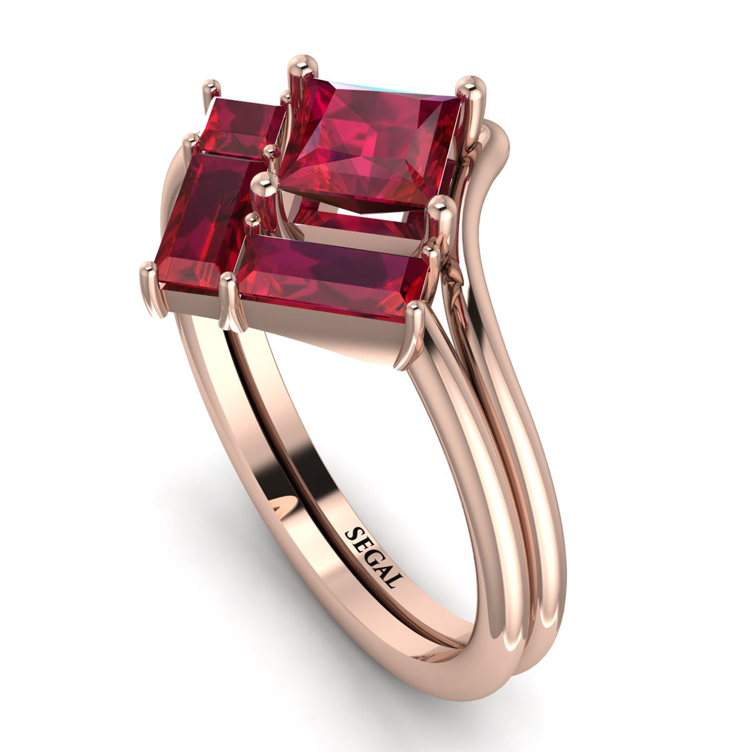 Stacking Princess Ruby Ring - Elise No. 56