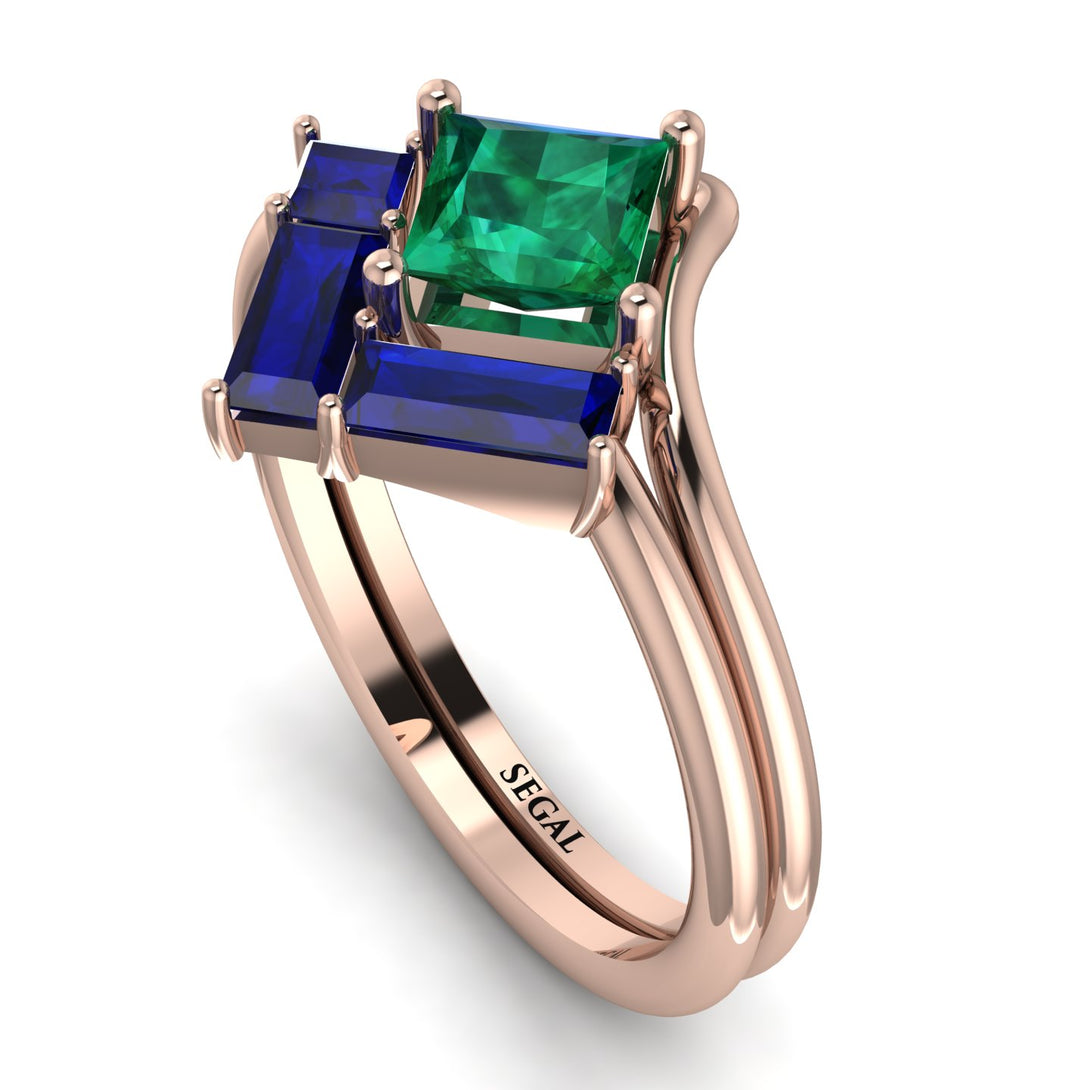 Stacking Princess Emerald Ring - Elise No. 65