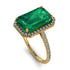 Emerald Cut Emerald Pave Engagement Ring - Nancy No. 4 image 1