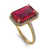 Emerald Cut Ruby Pave Engagement Ring - Nancy No. 10 image 1