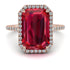 Emerald Cut Ruby Pave Engagement Ring - Nancy No. 11 image 2