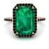 Emerald Cut Emerald Pave Engagement Ring - Nancy No. 35 image 2