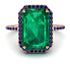 Emerald Cut Emerald Pave Engagement Ring - Nancy No. 65 image 2