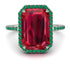 Emerald Cut Ruby Pave Engagement Ring - Nancy No. 27 image 2