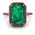 Emerald Cut Emerald Pave Engagement Ring - Nancy No. 51 image 2
