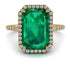 Emerald Cut Emerald Pave Engagement Ring - Nancy No. 4 image 2