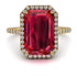 Emerald Cut Ruby Pave Engagement Ring - Nancy No. 10 image 2