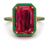 Emerald Cut Ruby Pave Engagement Ring - Nancy No. 25 image 2