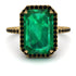 Emerald Cut Emerald Pave Engagement Ring - Nancy No. 34 image 2