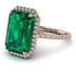 Emerald Cut Emerald Pave Engagement Ring - Nancy No. 5 image 3