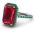 Emerald Cut Ruby Pave Engagement Ring - Nancy No. 27 image 3