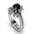 Round Black Diamond Flower Bridal Set - Michelle No. 9 image 1