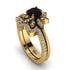 Round Black Diamond Flower Bridal Set - Michelle No. 7 image 1