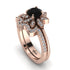 Round Black Diamond Flower Bridal Set - Michelle No. 8 image 1