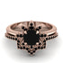 Round Black Diamond Flower Bridal Set - Michelle No. 38 image 2