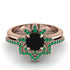 Round Black Diamond Flower Bridal Set - Michelle No. 23 image 2