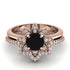 Round Black Diamond Flower Bridal Set - Michelle No. 8 image 2