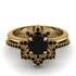 Round Black Diamond Flower Bridal Set - Michelle No. 37 image 2