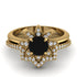 Round Black Diamond Flower Bridal Set - Michelle No. 7 image 2