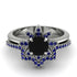 Round Black Diamond Flower Bridal Set - Michelle No. 69 image 2