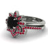 Round Black Diamond Flower Bridal Set - Michelle No. 54 image 3