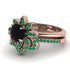 Round Black Diamond Flower Bridal Set - Michelle No. 23 image 3