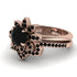 Round Black Diamond Flower Bridal Set - Michelle No. 38 image 3