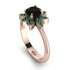 Round Black Diamond Flower Ring - Michelle No. 23 image 1