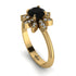 Round Black Diamond Flower Ring - Michelle No. 7 image 1