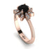 Round Black Diamond Flower Ring - Michelle No. 8 image 1