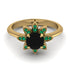 Round Black Diamond Flower Ring - Michelle No. 22 image 2