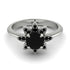 Round Black Diamond Flower Ring - Michelle No. 39 image 2