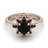 Round Black Diamond Flower Ring - Michelle No. 38 image 2