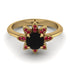 Round Black Diamond Flower Ring - Michelle No. 52 image 2