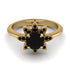 Round Black Diamond Flower Ring - Michelle No. 37 image 2
