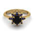 Round Black Diamond Flower Ring - Michelle No. 67 image 2
