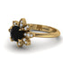 Round Black Diamond Flower Ring - Michelle No. 7 image 3