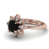 Round Black Diamond Flower Ring - Michelle No. 8 image 3