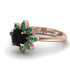 Round Black Diamond Flower Ring - Michelle No. 23 image 3