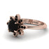 Round Black Diamond Flower Ring - Michelle No. 38 image 3