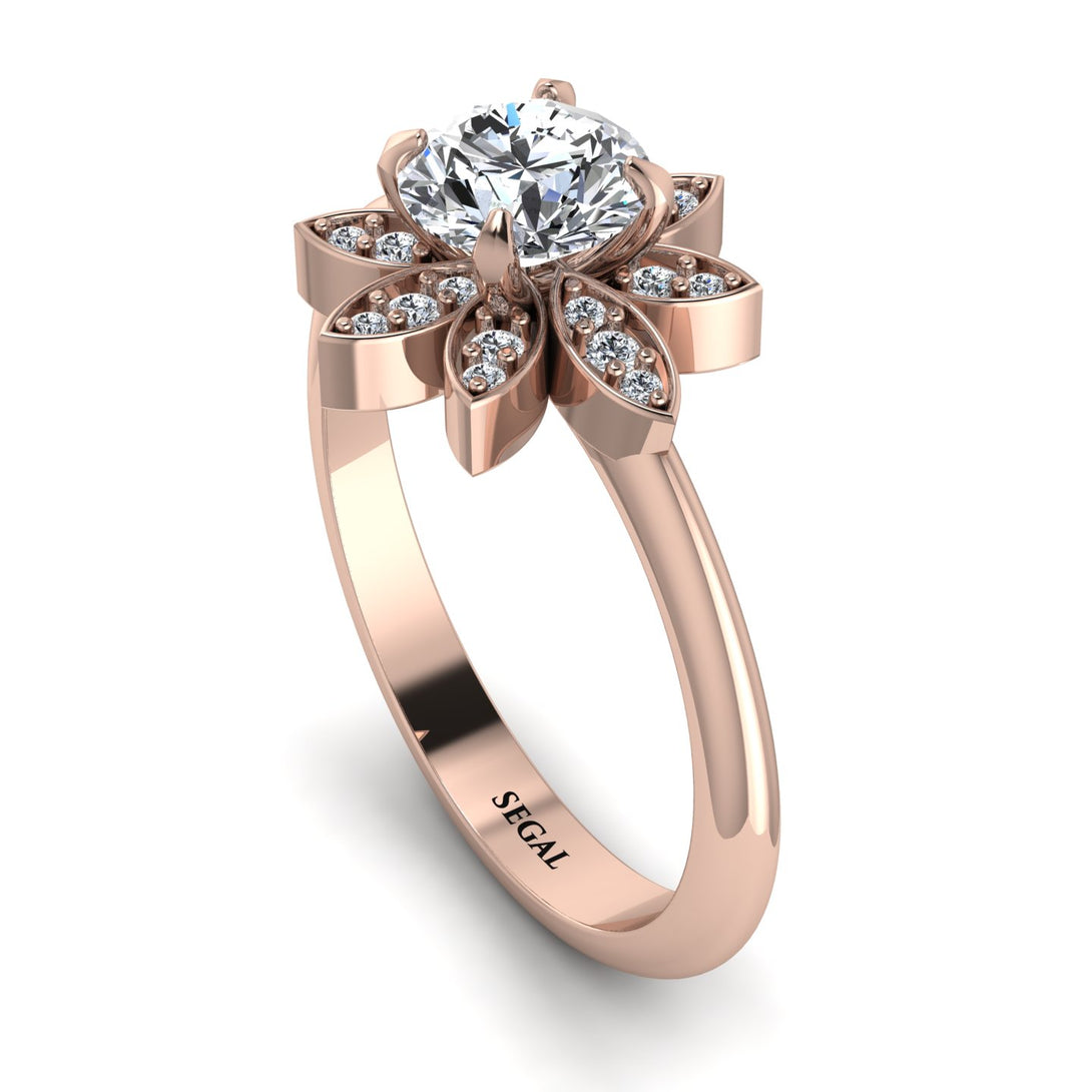 Round Diamond Flower Ring - Michelle No. 2